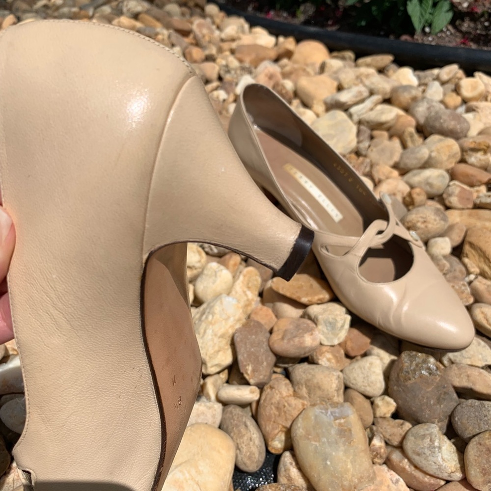 PERRY ELLIS Leather Victorian Mary Janes Heels - Picture 3 of 11